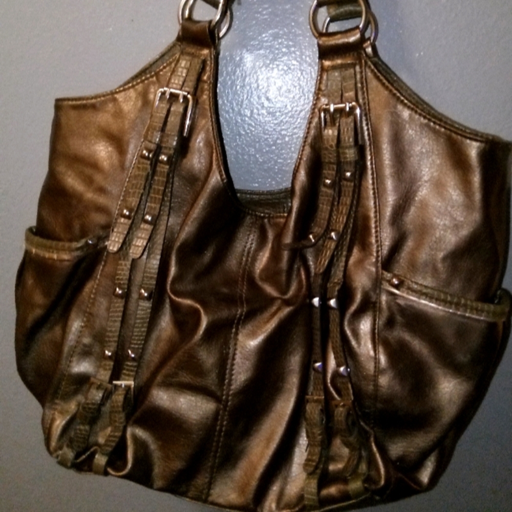 Elegant Brown Leather Tote Bag Kathy van zeeland